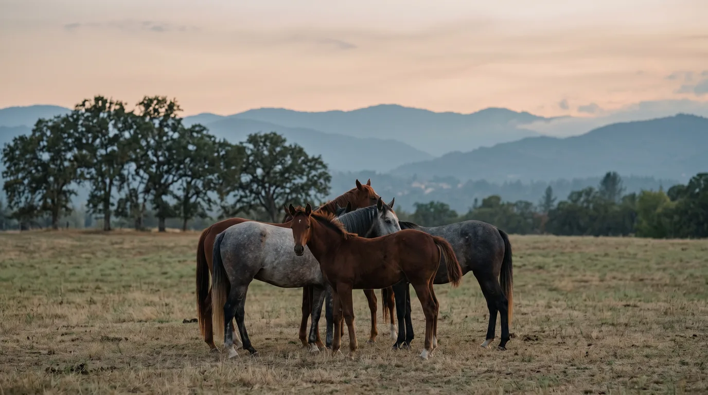 Chevaux en liberté, Club équestre de la Ferm'Eden, Ardèche